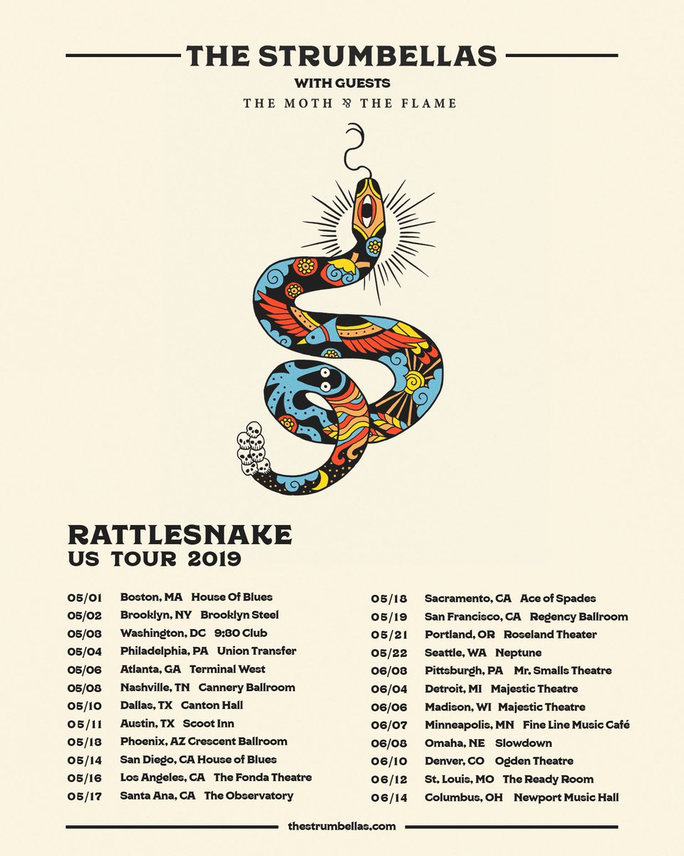 We're excited to announce that we'll be hitting the road this May and June with <a href="/thestrumbellas/">The Strumbellas</a>, and will be showing off songs from our brand new album #Ruthless.

Tix on sale now -> tmtfmusic.com