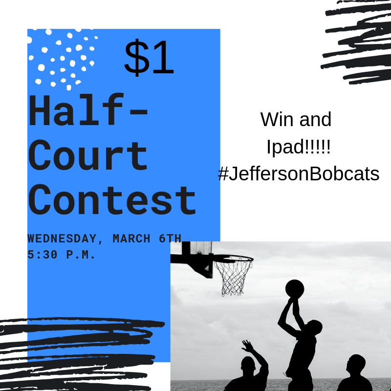 BobcatsMbb's tweet photo. Come participate in this contest during halftime of the boys basketball game. All proceeds go to charity! #JeffersonBobcats https://t.co/dQz5vrymtQ