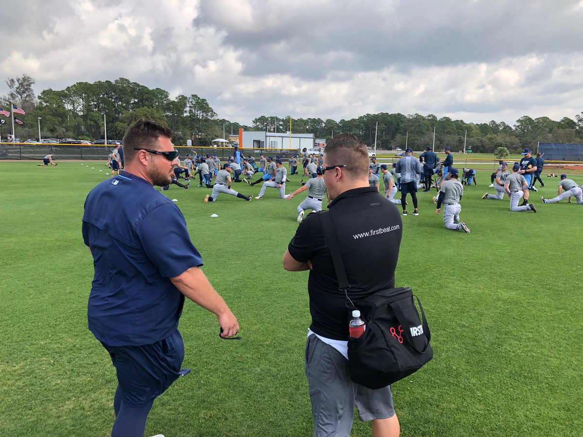 BJJensen9's tweet photo. Solid day of MLB spring training @RaysBaseball. Learn more everytime catching up with @PTrainorNJ and his staff. This team is in very good hands. #internalload #recovery @firstbeat https://t.co/nddGzPgUvx