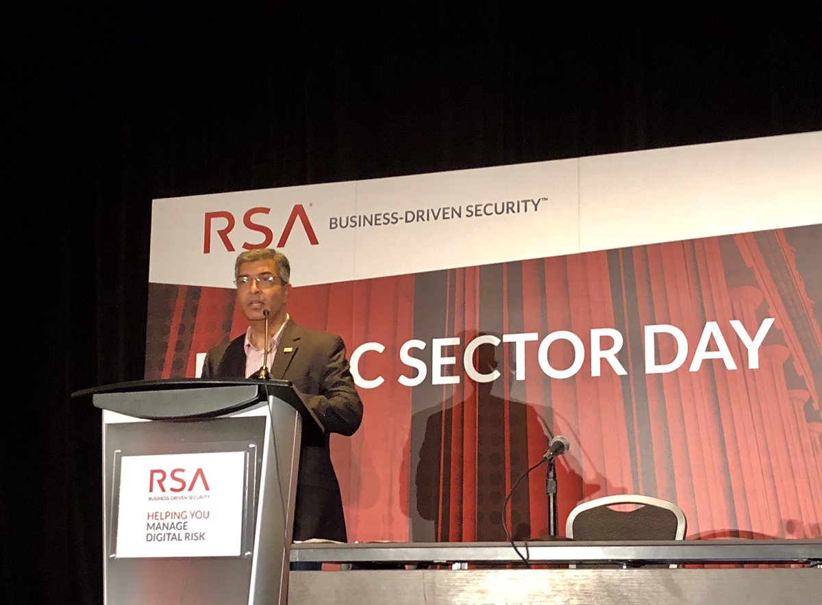 RSAsecurity's tweet photo. “Because there’s #risk in the world, trust must exist. And without risk, there’s no progress,” says @rohit_ghai. #RSAC #RSAgov https://t.co/JYyNQL9iqJ