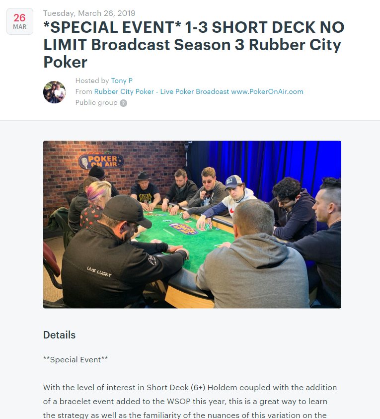 New Event Scheduled 3/26 - Short Deck Game!!! No better training and educational tool exists than watching yourself play and find your errors. Sign up to improve your short deck game. meetup.com/Rubber-City-Po…