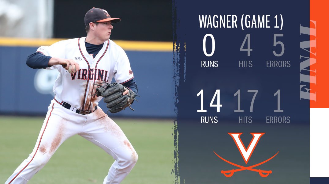 HOOS WIN!!! Evan Sperling tosses a pair of scoreless frames to seal a 14-0 win over Wagner

WP: Vasil (1-1)
Morris: 3-for-4, 2 HR (3), 6 RBI
Kent: 3-for-5, RBI