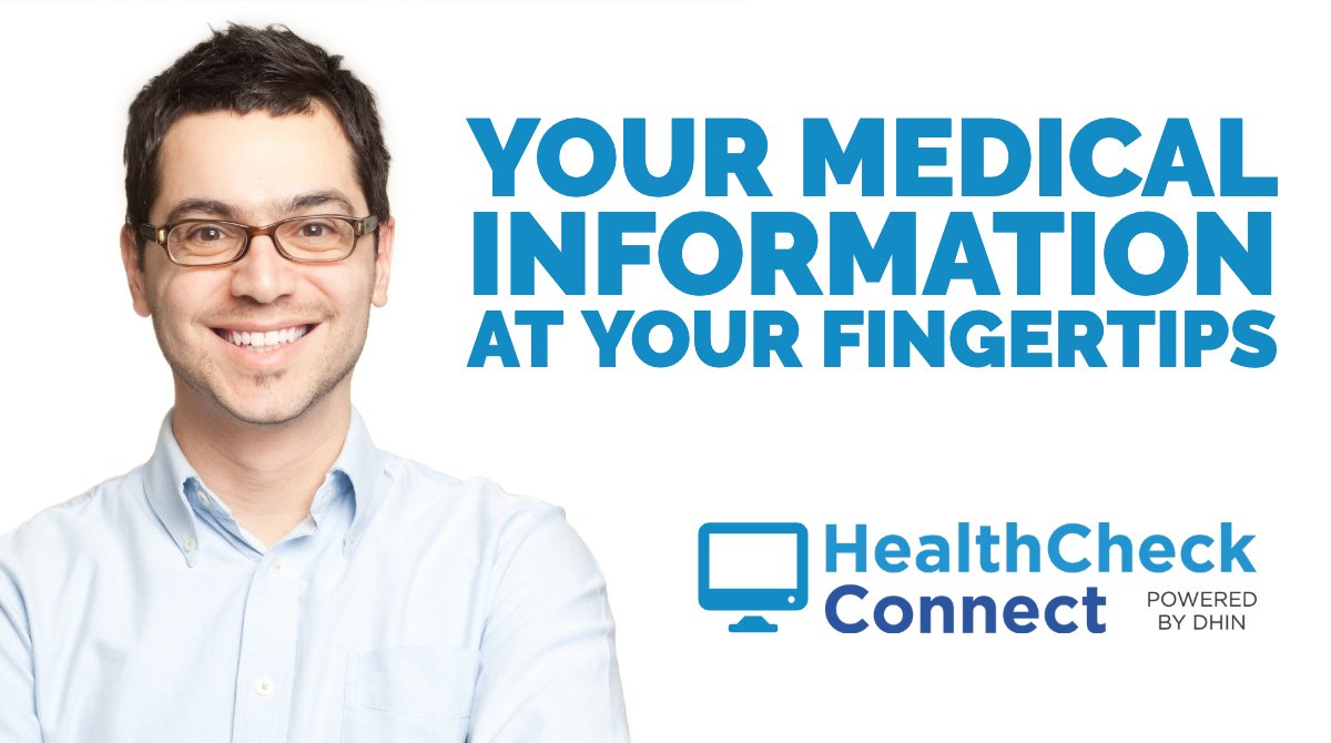 DHIN_HIE's tweet photo. Your medical information is now at your fingertips with Health Check Connect, a free tool that helps you better manage and improve your health. Enroll today: https://t.co/jICVPhvxfM #netDE #PHR https://t.co/SUPzAQfNqH