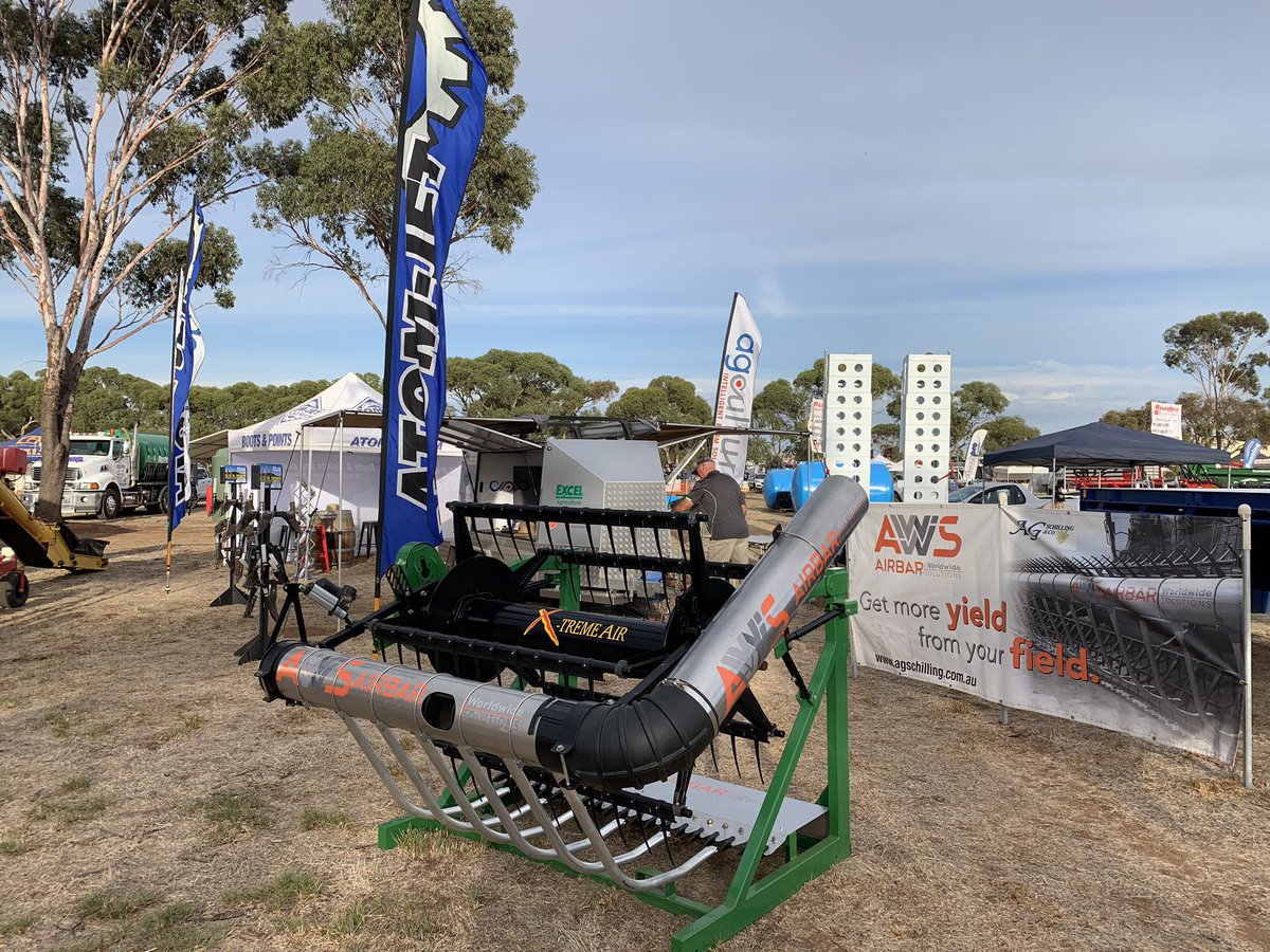 Agculture1's tweet photo. Ready for action @wimfielddays #agculture @AWSAirReels @AtomJetAg @Oz_Value_AG #needhamag #westfieldaugers @BushelPlus https://t.co/K2O6w6aiNq
