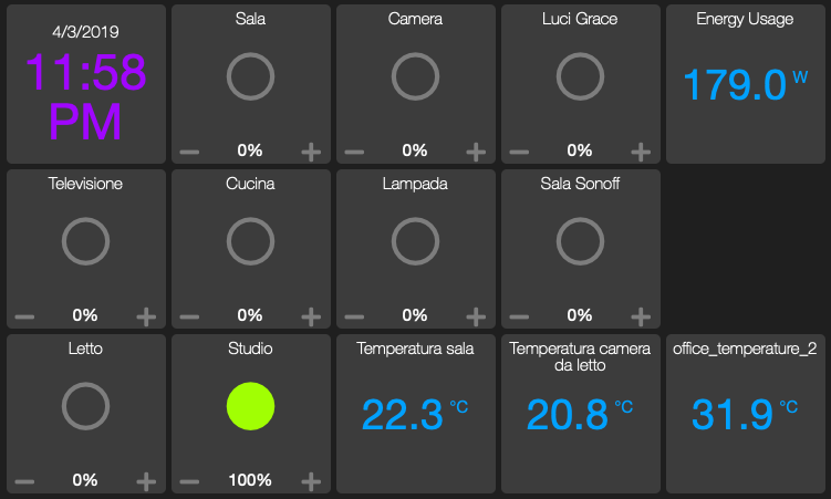 lombax85's tweet photo. My new touchscreen Dashboard for @home_assistant with #HADashboard and #AppDaemon https://t.co/5lpO7RtVlE