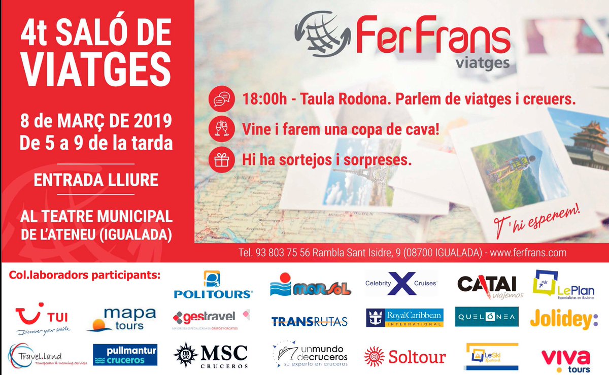 FerFransV's tweet photo. Vine aquest divendres al Teatre Municipal l’Ateneu i parlarem de viatges. https://t.co/IVJ8a4pOx9