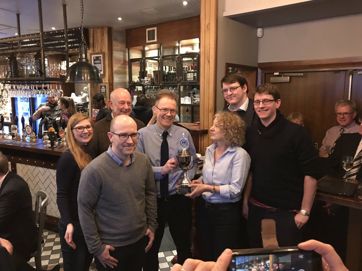 ONSocPresident's tweet photo. Congratulations to The Mountweazels team from the University of Nottingham Law School for their success in the @NottsLawSociety Quiz tonight. John Pearce ON was on hand, with Law Soc President, Laura Pinkney, to hand over the cup bearing his name, won last year by the ONs. https://t.co/aQPxXvFcgS