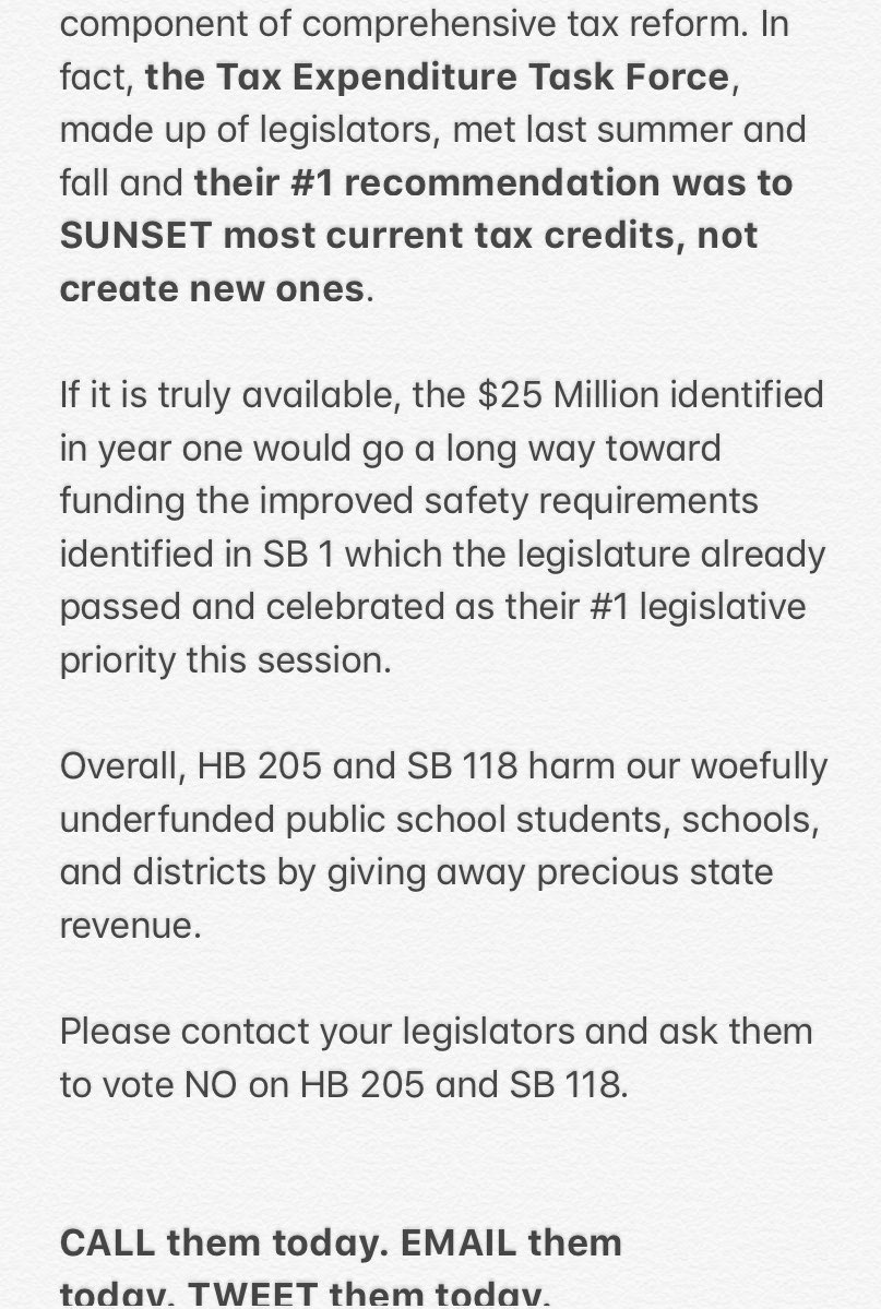 DrT_MoCoSuper's tweet photo. Call, email, tweet your legislator and ask them to vote NO to HB 205. It’s a bad bill that takes funds away from our underfunded public schools!  LRC Message Line: 1-800-372-7181 https://t.co/3KD1IYD4E1