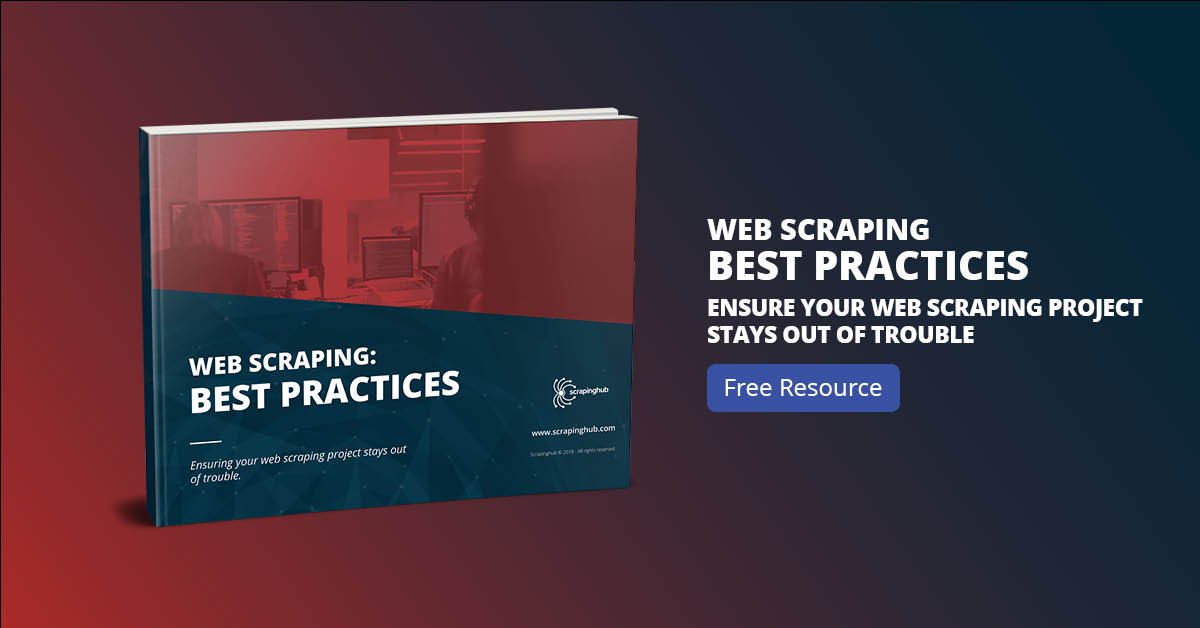 RunningRemote's tweet image. Has your company ever considered #webscraping to get in touch with the right people? There's a right way to #webscrape without getting into trouble! 😱
Check out this easy-to-read whitepaper from @ScrapingHub! #projectmanagement #digitalmarketing bit.ly/2ELIawr