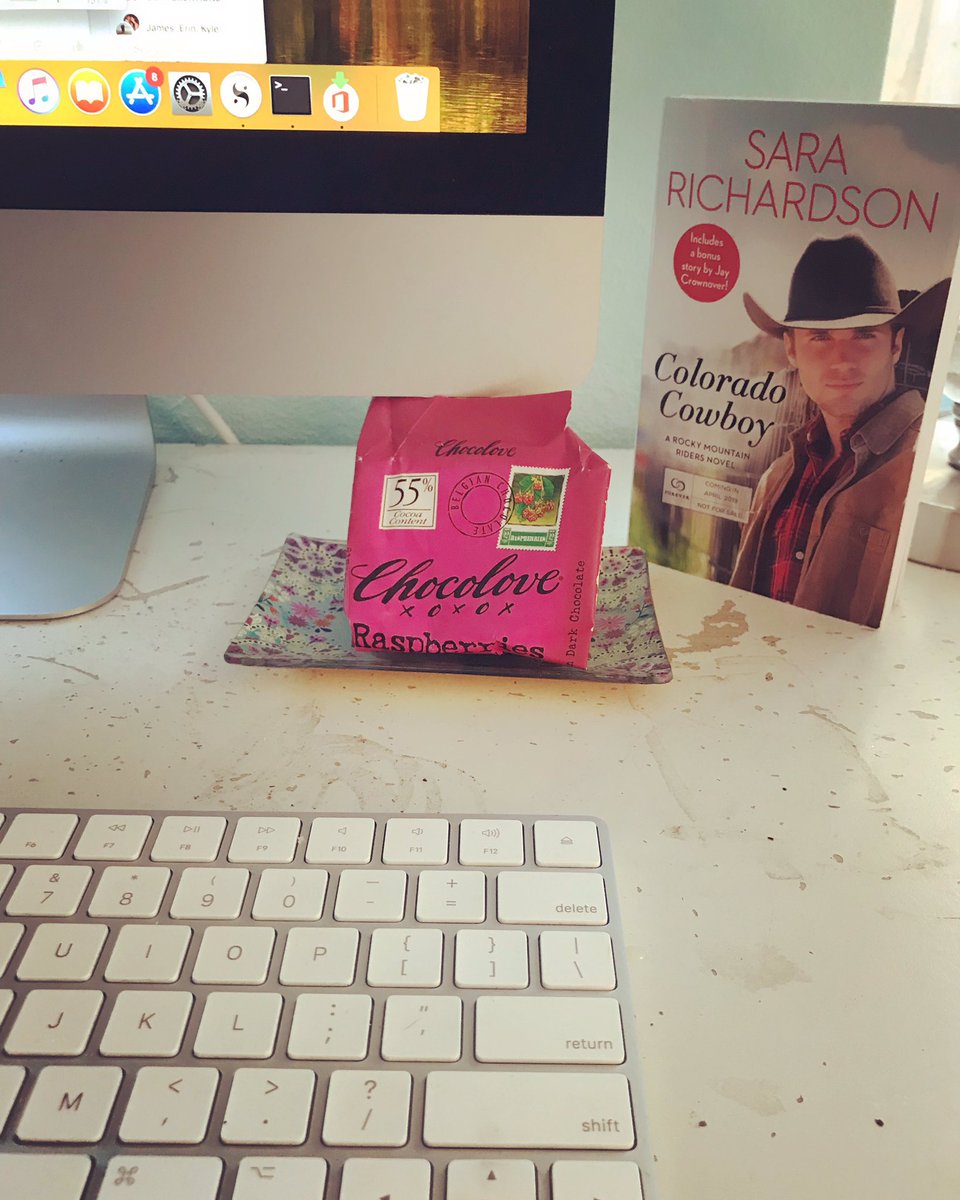SaraElizaBooks's tweet photo. One must always keep chocolate and cowboys within reach. ๐ #amwriting #coloradocowboy #copingskills #readforever #romancebooks https://t.co/8FjZmb4YOa