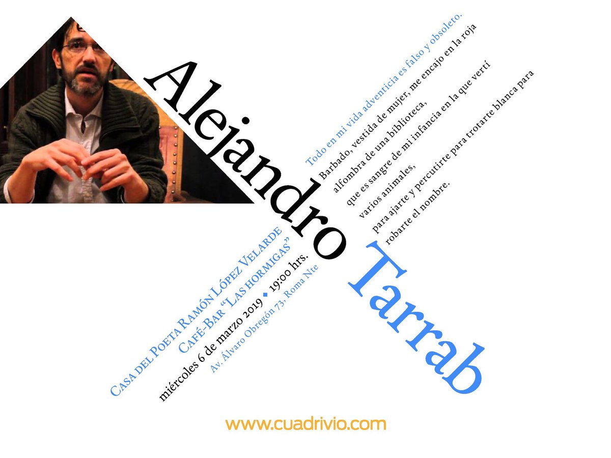 cuadrivio_'s tweet photo. Los esperamos este miércoles a las 7PM en la Casa del Poeta Ramón Lopez Velarde con la tercera sesión de #Rewind en la que participará Alejandro Tarrab. https://t.co/UTPxVfYcip