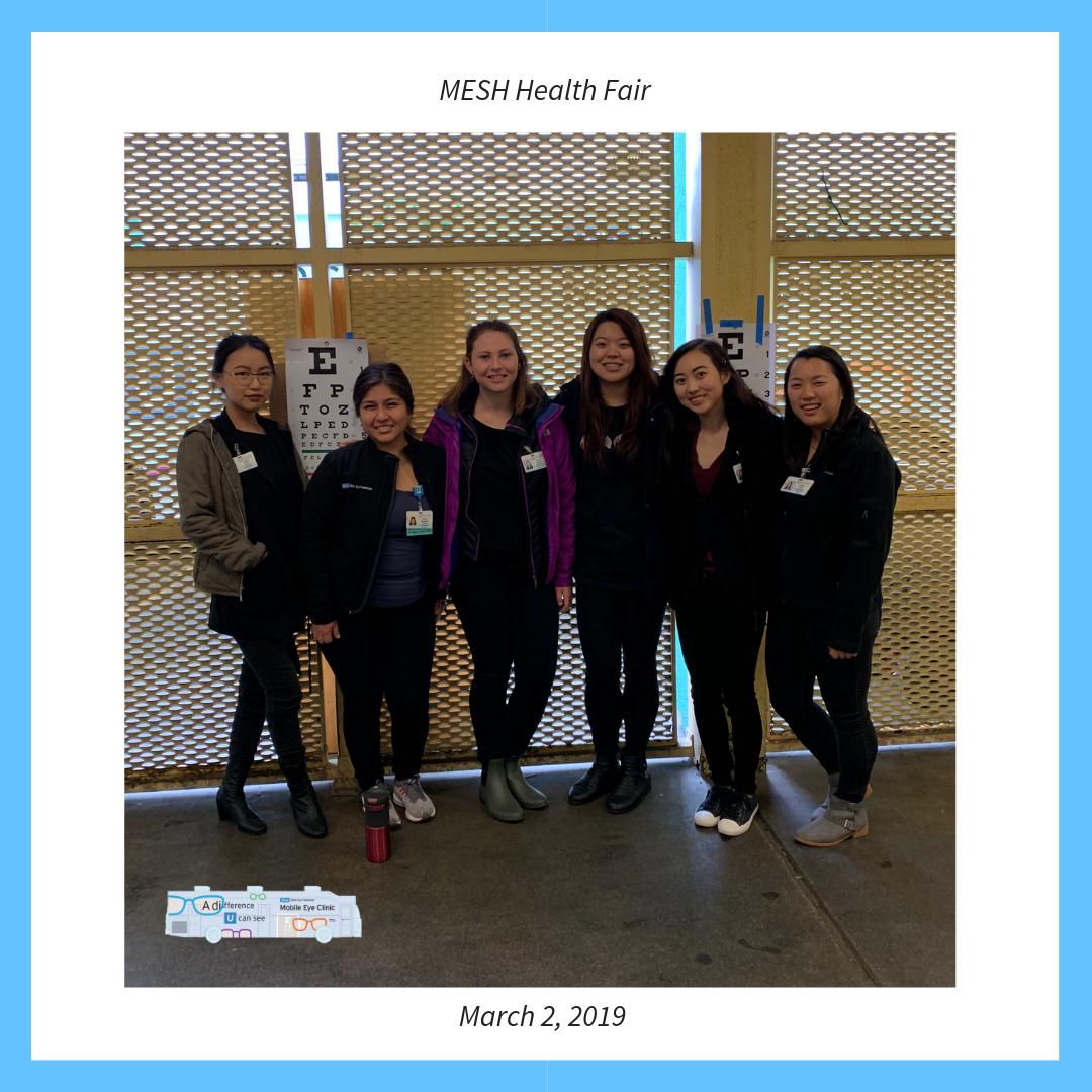 The rain won't keep us away! This past Saturday, we were able give vision screenings at the Medical Experience through Service and Healthcare at UCLA (MESH) Health Fair at the 75th Street Elementary School. Thank you to everyone who helped out and MESH for inviting us!