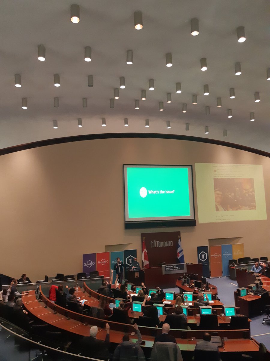 CivicTechTO's tweet photo. Lots of cyclists in the room learning about @BikeSpaceTO from @dav_idcox + @ymatagne #TechTO https://t.co/qtzGIIy287