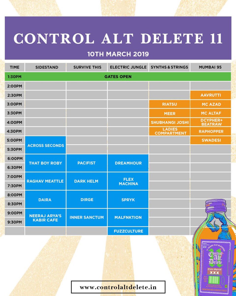 CtrlAltDel8's tweet photo. 4 DAYS TO GO!
Announcing the day-wise schedule for Control ALT Delete 11! We’re close to hitting our online target, so contribute if you haven’t yet. Pay what you want: https://t.co/JyfdoP6zTc
See you at @roaringfarm on 9-10 March 2019!
#IndianMusic #ThingsToDoInMumbai #CAD11 https://t.co/1I094t9mWw