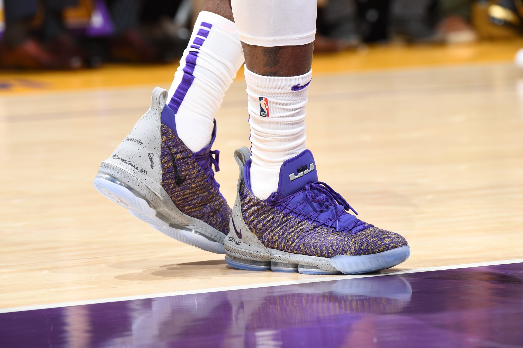 SoleCollector.com on X: Purple and gold Nike LeBron 16 PEs for