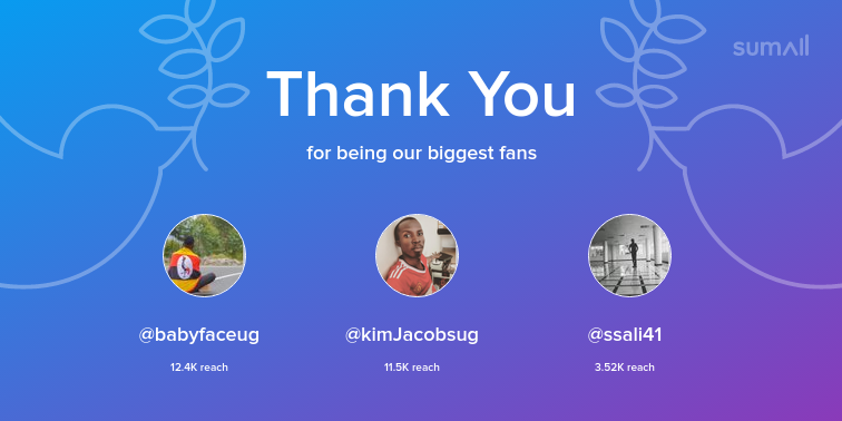 bakerjumba1's tweet photo. Our biggest fans this week: @babyfaceug, @kimJacobsug, @ssali41. Thank you! via https://t.co/0csVHgCnzO https://t.co/DB6LqcUxif