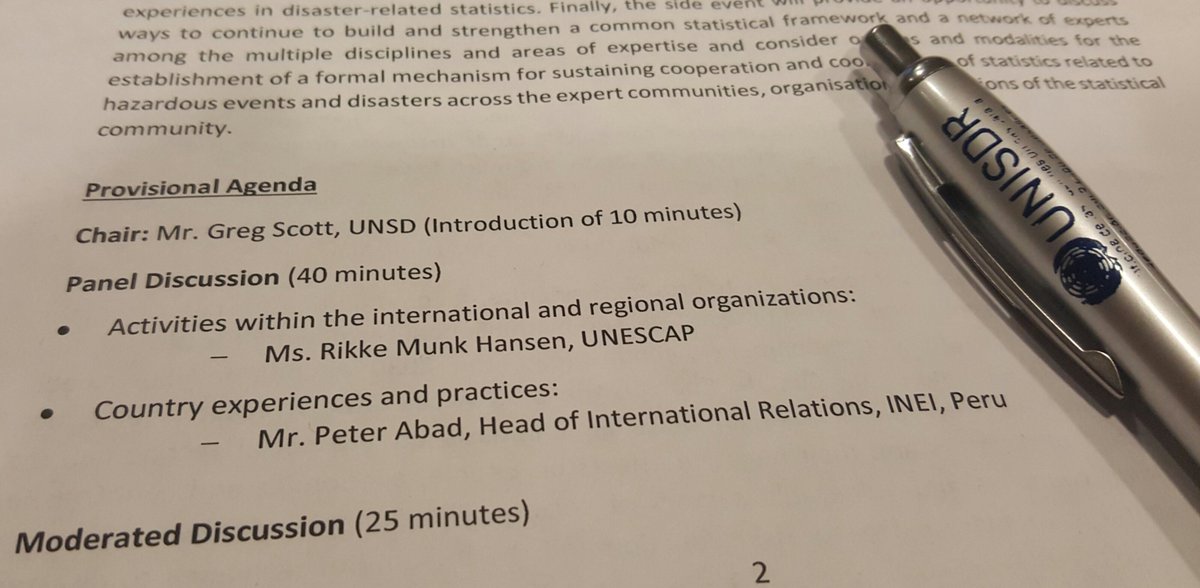 pjosabad's tweet photo. Agenda on side event "DISASTER‐RELATED STATISTICS: THE CURRENT SITUATION AND GROWING RELEVANCE" of 50th Statistical Commission, Monday March 4, 2019. My intervention was about WGDRR @cepal_onu
#UN50SC #CEA #disasterstatistics @UNISDR_Americas #SendaiAmericas @DIPECHOLAC https://t.co/xpZMAcuyvb