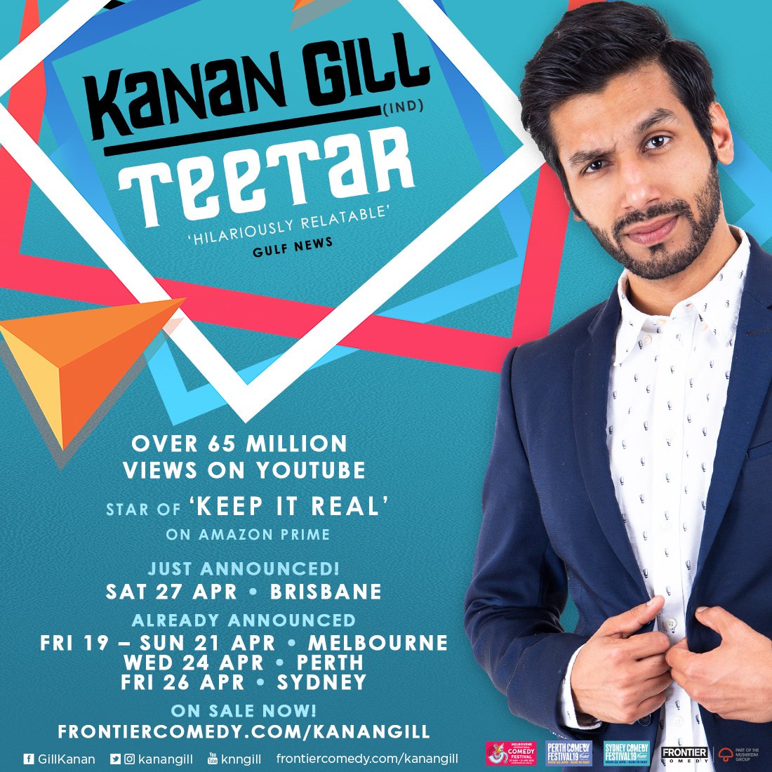 BRISBANE SHOW ADDED 📣 a show has been added in Brisbane to Indian stand-up comedy and YouTube superstar @KananGill’s debut Australian tour this April! Tickets on sale now. 🎫 frontiercomedy.com/kanangill