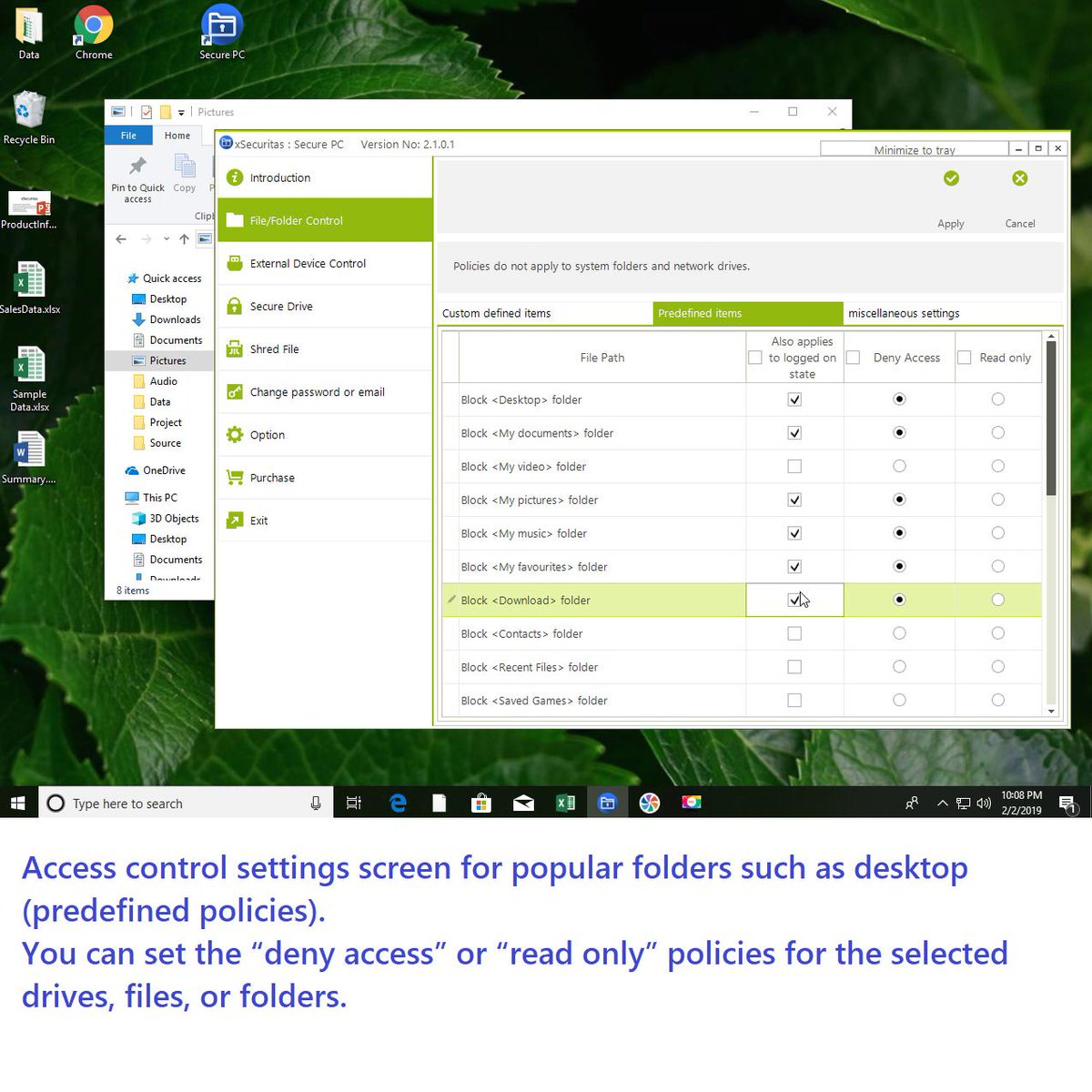 xSecuritas's tweet image. How can I hide files or set it as read only?

The &quot;Secure PC&quot; product automatically changes the status of the drives, folders, files to hidden or read-only status when the others uses the PC.

#lockfolder, #blockusb, #securityfolder, #hidefolder, #readonlyfolder, #writeprotection