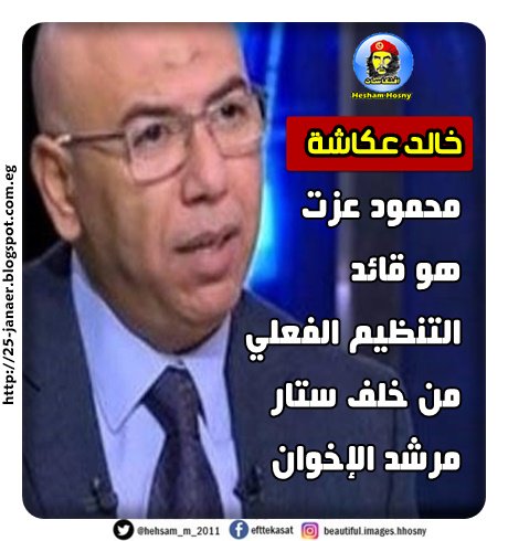 خالد عكاشة، الخبير الأمني محمود عزت هو قائد التنظيم الفعلي من خلف ستار مرشد الإخوان