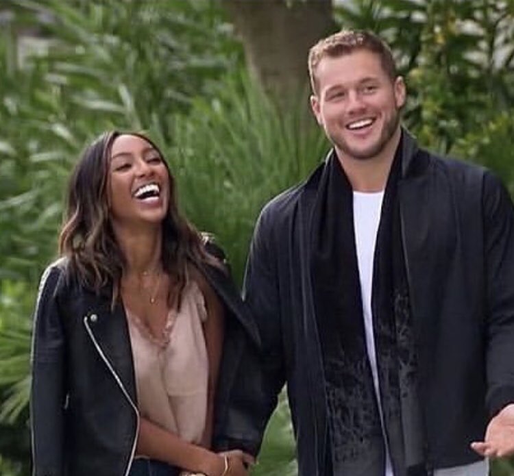 brookesnyder's tweet photo. Something more useless than the food sitting on the table on the bachelor? Tayshia’s jacket sleeves.  #thebachelor https://t.co/qeJqWAlpOY