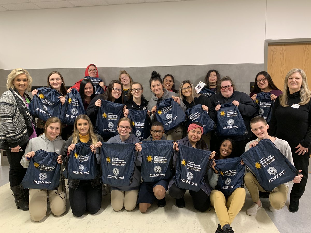 TAMUC came to visit with my Ready Set Teach class.  #futureeducators #CharacterisBlackandGold @OfficialCISD @dowlearnj @CrandallHS