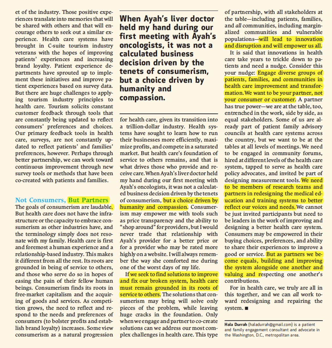 Why patients should not be called "consumers," eloquently articulated by <a href="/tweetsbyhala/">Hala Durrah</a> <a href="/Health_Affairs/">Health Affairs</a> healthaffairs.org/doi/full/10.13…
(I've always hated the term, as I wrote in #PWYSN, for these reasons. And "providers" is bad, too.)