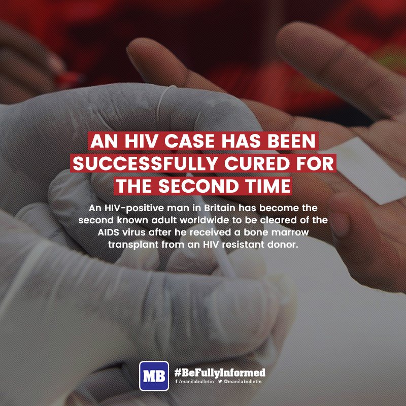 manilabulletin's tweet photo. London HIV patient becomes world’s second AIDS cure hope 

READ: https://t.co/Gs7Ac8ChI8 https://t.co/s3fZLOM1W5