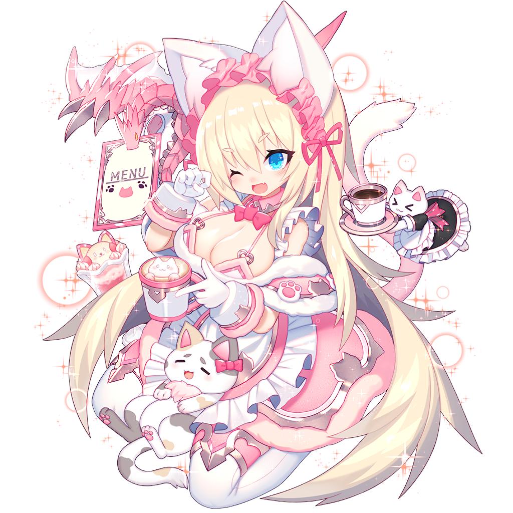 ウチの姫さまがいちばんカワイイ 6日17時からpur アスタロットさん新登場 おまたせしました ご主人様 こちらがご注文のラテアート にゃん Cvは川上莉央さん イラストはmamuruさんです 今度はアスタロットさんの真似ですニャンe ฅ W ฅ Zﾞ