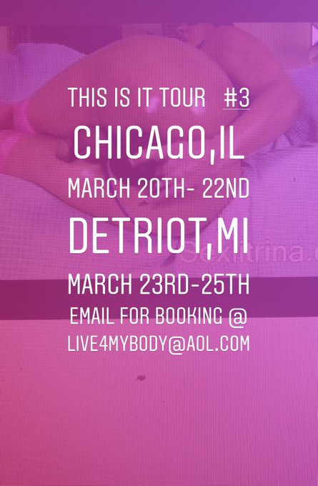 This is the 3rd of my 5 part THIS IS IT TOUR .... #Chicago #Detriot your up next ... If you LUSTED ,JACKED<a href="/tag/chicago"class="tags"><span>#chicago</span></a><a href="/tag/detriot"class="tags"><span>#detriot</span></a>