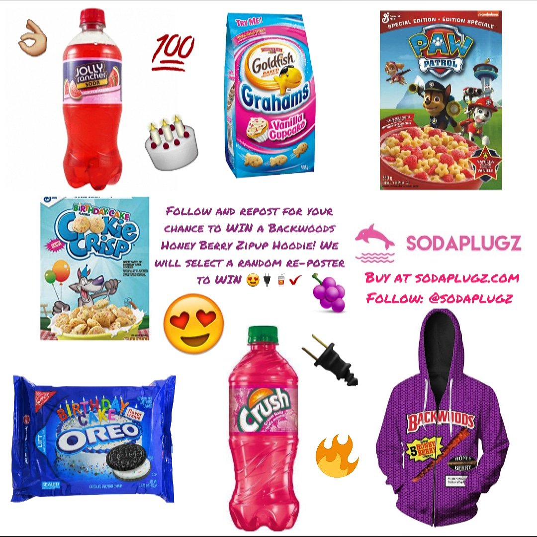 SodaPlugz's tweet photo. 🔔🔌🔔🔌FOLLOW AND REPOST FOR YOUR CHANVE TO WIN A BACKWOODS HONEY BERRY ZIPUP HOODIE! WE WILL SELECT A RANDOM RE-POSTER TO WIN 😍🥤🔌🛒✔💯🔔🔌🔔🔌
#exoticsoda #sodaplugz #soda #plugz #exotic #exoticcereal #exoticsnacks #exoticrarewoods #exoticmerch #worldwideshipping https://t.co/vap1aCN1Wj
