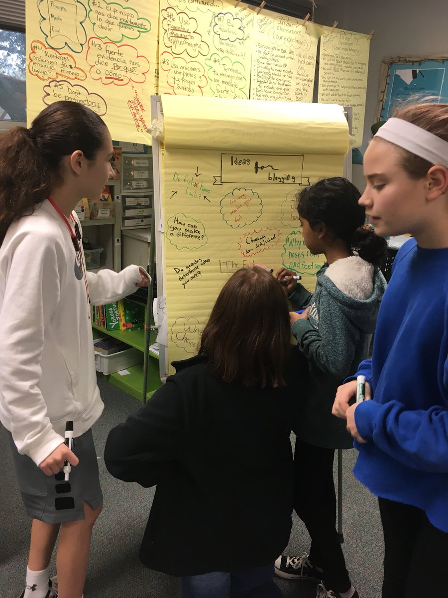 mrodz308's tweet image. My 6th grade bloggers take time to offer some blogging ideas my novice 4th grade bloggers. #HourofBlog #kidblogteacher #Kidblog