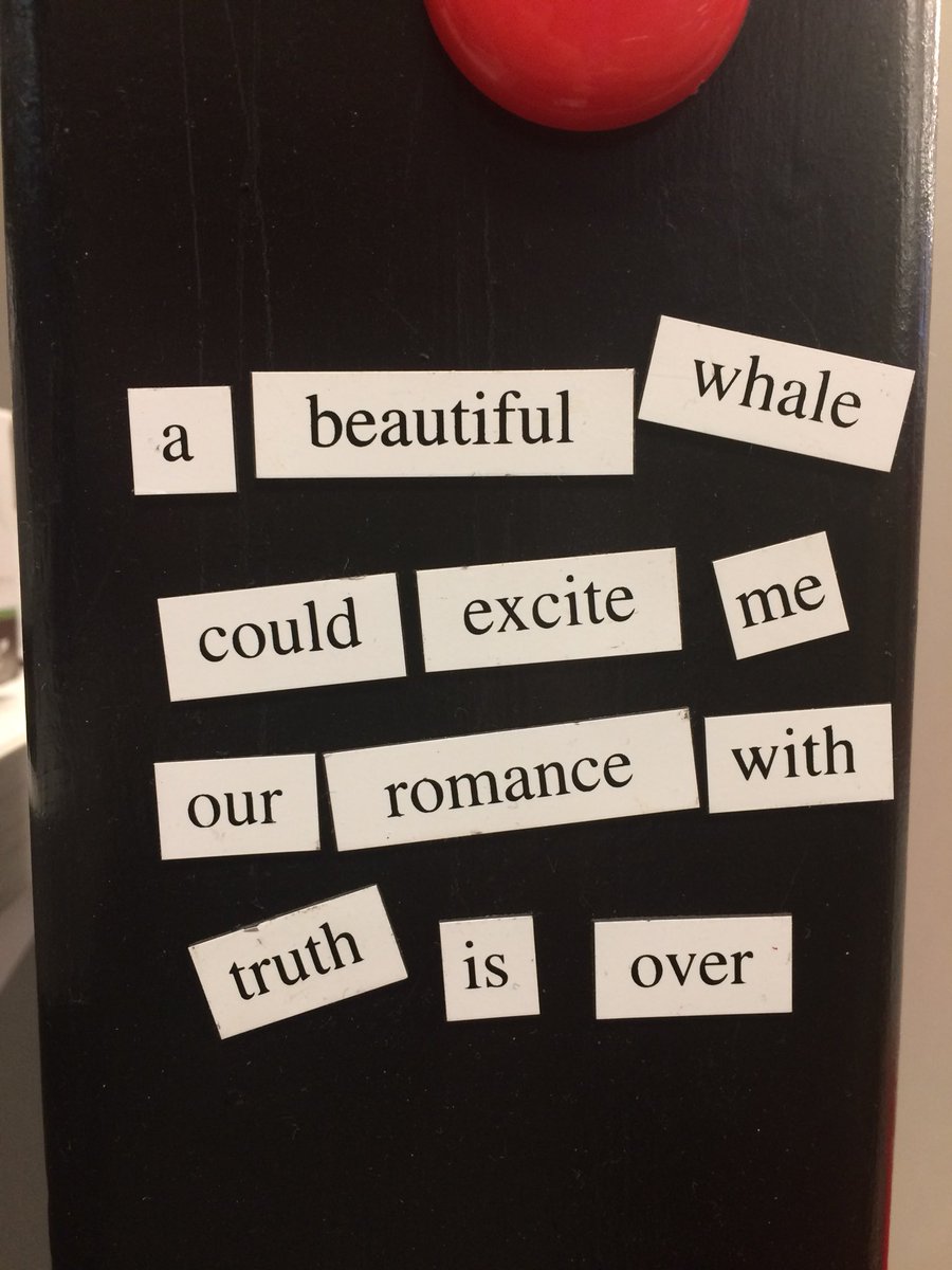 KaylenSmall's tweet photo. The first instalment of #SmallSillyPoems. 

“A beautiful truth”
#absurdpoetry #magneticwords #poetry https://t.co/c56pO6q5Hs