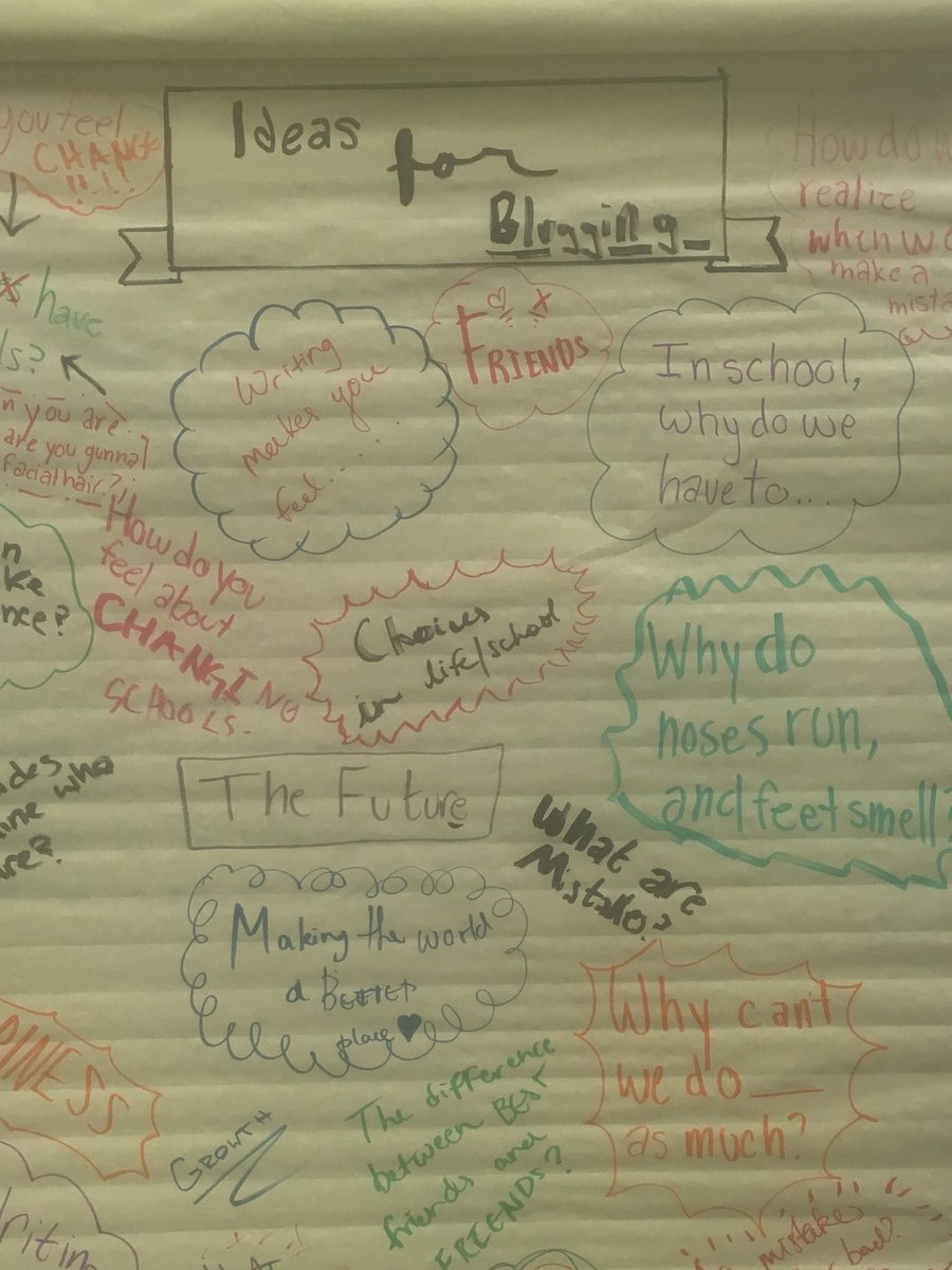 mrodz308's tweet image. My 4th grade bloggers taking in the many blogging ideas from my 6th grade bloggers. #HourofBlog #kidblogteacher #Kidblog #studentvoice