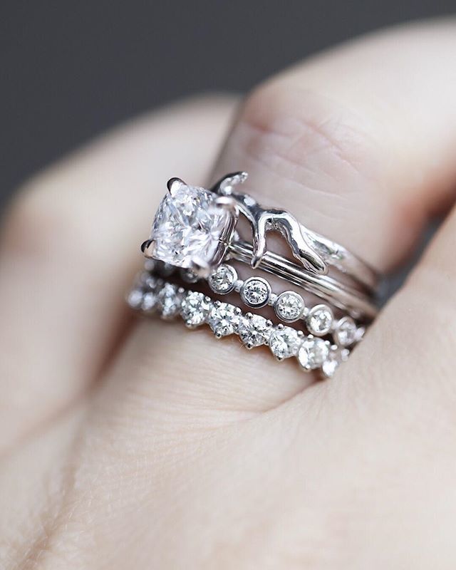 A white gold wedding set with texture, sparkle, and style. Tap to view ring details.
.
.
.
.
. #ctwf #considerthewldflwrs #wldflwrink #vsco #vscocam #bridal #bride #engaged #engagement #ring #diamond #gold #custom #love #instagood #considerstacking #theg… ift.tt/2Hcj9fm