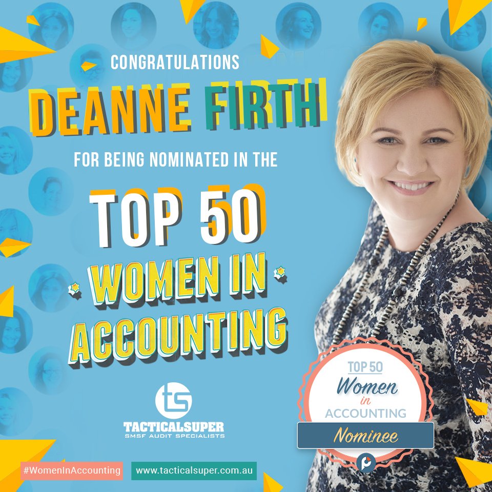 SMSFAuditExpert's tweet photo. Congratulations to Tactical Super Director Deanne Firth! :) @ignitionapp @brooke__holmes #WomenInAccounting https://t.co/IltKWOFmiQ