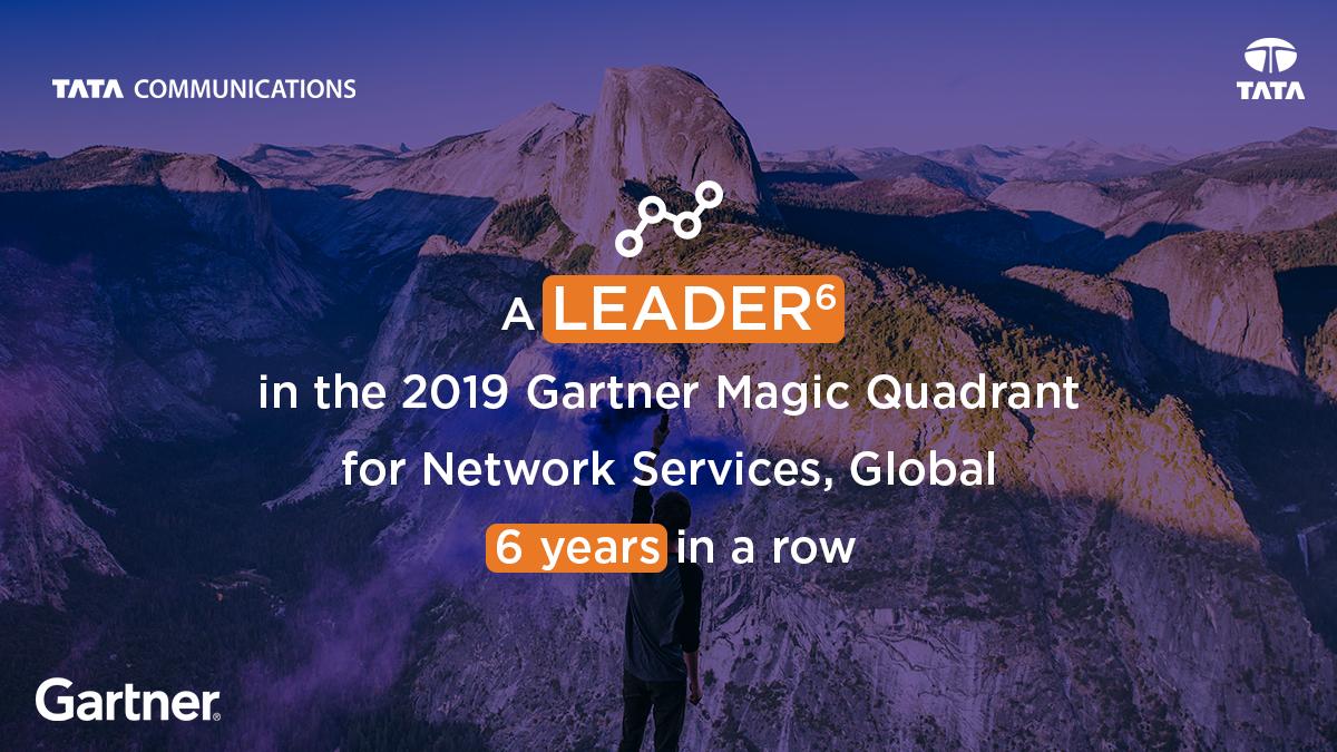 tata_comm's tweet photo. #Congratulations are in order! #TataComms has been positioned as a leader in the 2019 Gartner Magic Quadrant for Network Services, Global, 6th year in a row! #Powerof6 @Gartner_inc https://t.co/t217M6YiED https://t.co/Ww9uoNxEch