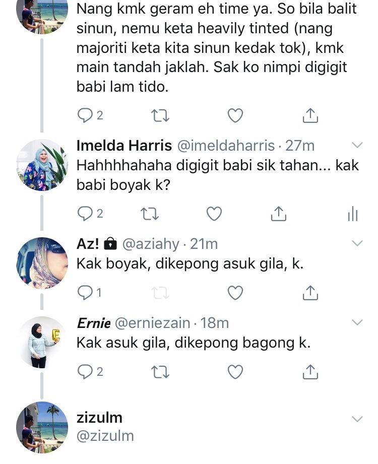 imeldaharris's tweet photo. Dan gitok lah bila sidak serawak besusey..... #poret @zizulm @erniezain @aziahy 😂😂😂 https://t.co/unvYkpRalb