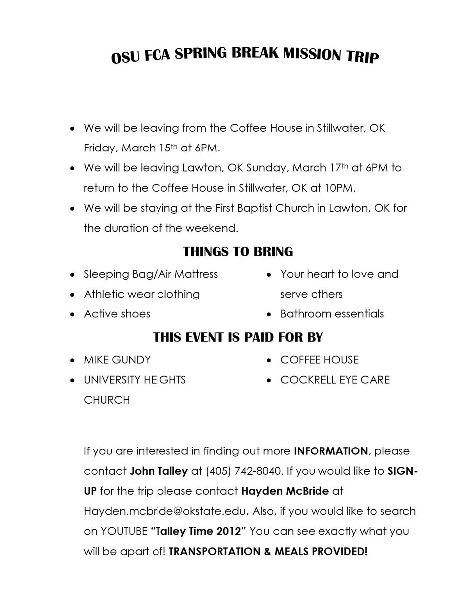 Let us know if you are able to join us on our annual mission trip!!