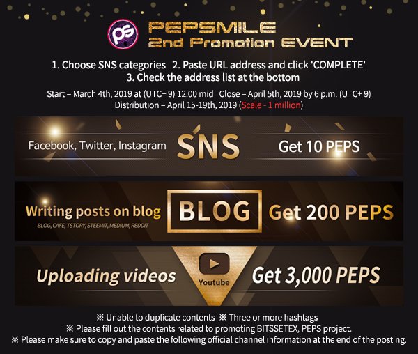 pepsproject's tweet photo. Please visit------> https://t.co/LdLJonmZfW 
Check out !! 2nd PEPSMILE Promotion
#exchange #pepscoin #pepsproject #sns #posting #marketing 
#pepsmile https://t.co/4kts60Zq7g