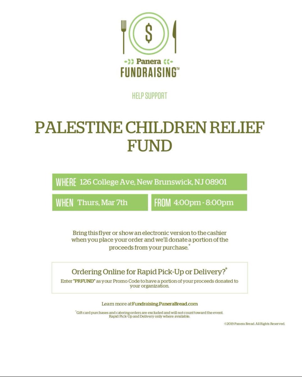 pcrf_ru's tweet photo. Use this @ Panera on College Ave or enter our promo code “PRFUND” for online pick up/delivery to help donate to our cause on Thursday, March 7 between 4-8pm! Anything ordered at Panera during this time, a portion of the proceeds goes to PCRF
#ftk #pcrf #rutgers https://t.co/73U63IWBm9