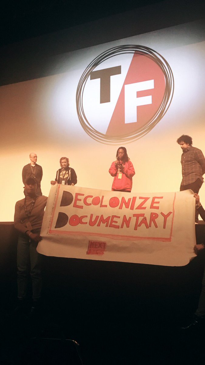 bhawinsuchak's tweet image. Incredibly proud, inspired and in awe of Courtney Staton, her comrades at UNC and the rest of the NeXt Doc Fellows who took a stand at @truefalse to call out a film that mis-represented Black led student movement from a colonial gaze #decolonizedocs