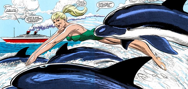 During her time in the spotlight, Namorita often acted as a moral compass for her cousin. She was more engaged in the surface world and would prompt him to likewise attempt to be more of a hero. While she could be a snob, she had no where near the arrogance that he displayed.
