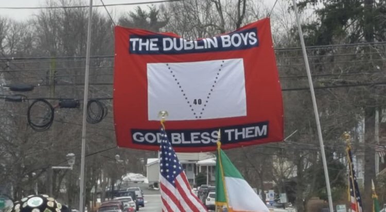 FSSPNJ's tweet image. 40 DEPICTED ON THE FLAG REPRESENTED THE NUMBER OF DUBLIN'S SONS AND ONE DAUGHTER SERVING IN THE UNITED STATES ARMED FORCES. #friendlysons #nj #morriscounty #morristown #morriscounty #morristownnj @theguardnj @FSSPNJ @FSSPHunterdon @FSSP47 @FSSPBaltimore fsspmorriscounty.com/dublinneighbor…
