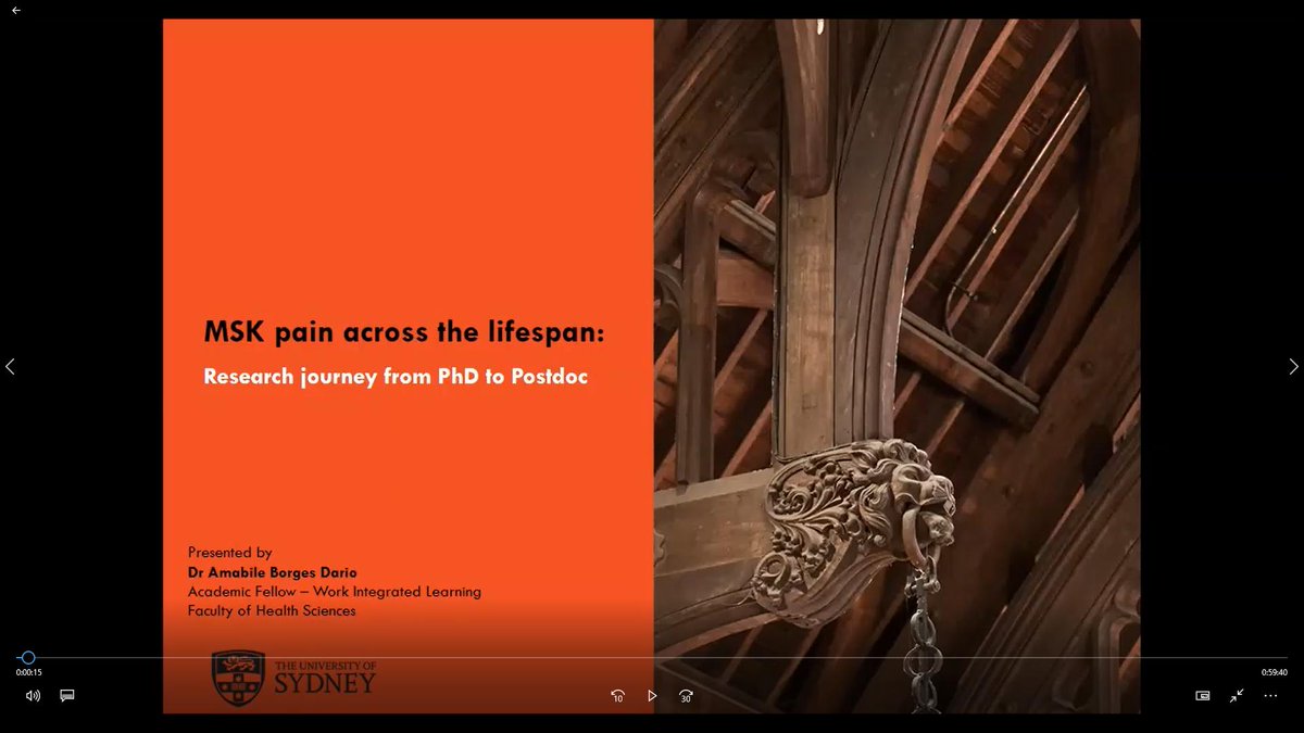 SydneyMSK's tweet photo. Thank you Dr Amabile Borges Dario for sharing your research journey on Musculoskeletal pain across the lifespan with #MSKgroup at the Faculty of Health Sciences today! Please download session: https://t.co/rtt8v0xcyR https://t.co/dCRwyVMTGE