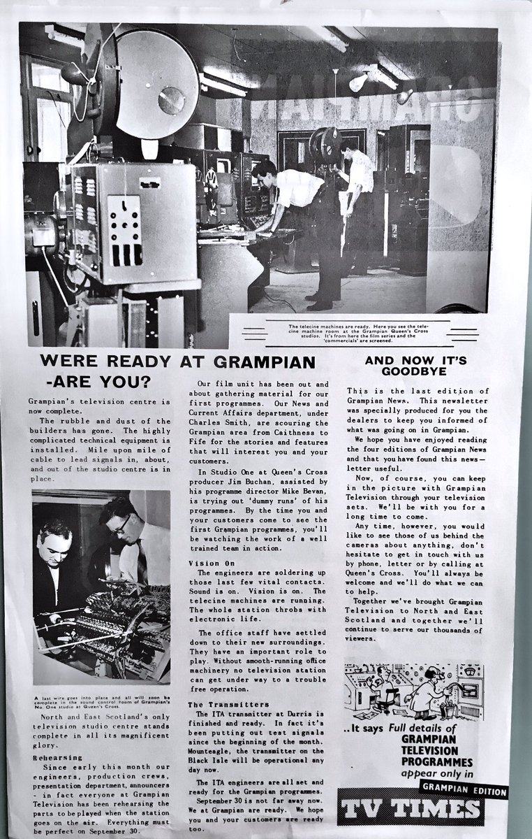 JJD17h's tweet photo. @STVFootageSales @al_hinds @WeAreSTV @tvark - as promised, the final ever edition (No.4) of ‘Grampian News’, a newsletter for TV dealers produced ahead of the #GrampianTelevision launch on 30 Sept 1961. From my late Father Dennis Dick’s (@wildviewscot) personal archive. https://t.co/h0mgJuF49p