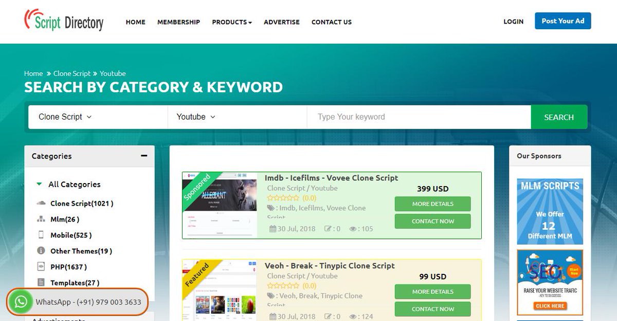PHPScripts_Mall's tweet image. “Show your instant media update #YoutubeCloneScript product to the world’s largest script directory collection site #PHPScriptDirectory, for more info visit bit.ly/2Hc5zc0 “
#Youtubeclone #Youtubescript #videosharing #clonescripts