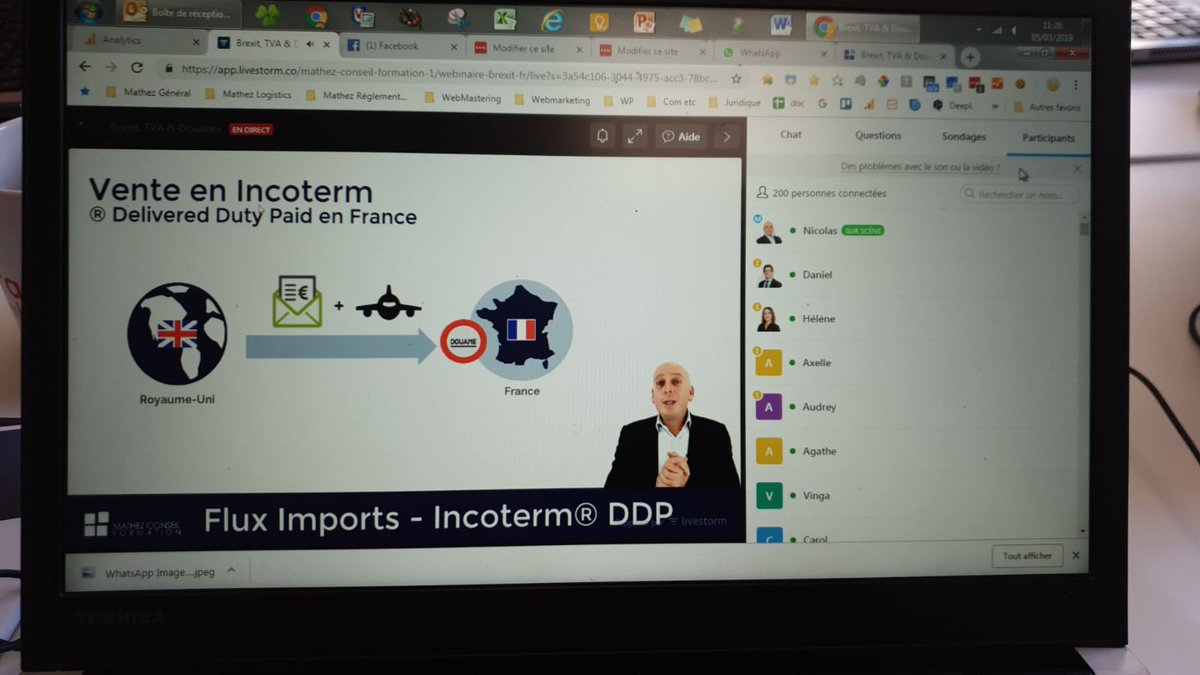 Vous êtes plus de 200 à être connecté à notre webinaire "#Brexit, #TVA et Douane", et toute l'équipe Mathez Conseil Formation est mobilisée pour répondre en direct à vos questions.