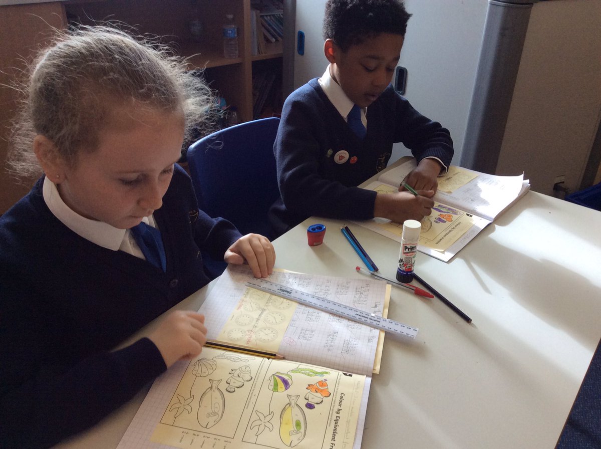 InspirationsStm's tweet photo. Green table have been colouring by numbers but with twist. They had to use their knowledge of equivalent fractions to find the correct colour. #STMMaths #STMY4Fractions #STMFractions https://t.co/sVolZpZO3w