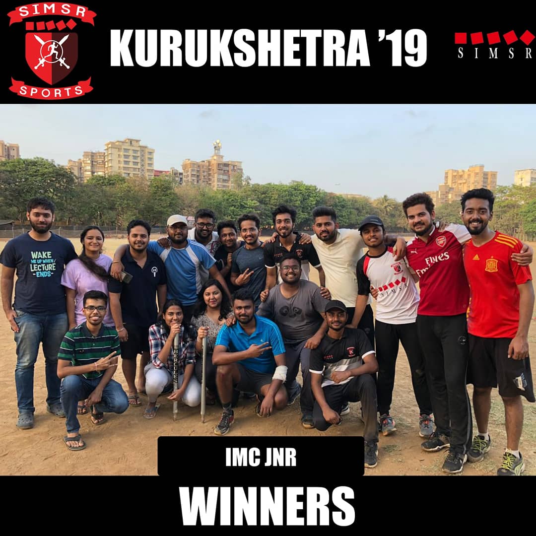 kjsimsports's tweet photo. Presenting to you the Winners and Runners-up of KURUKSHETRA'19

WINNERS: IMC JNR 
RUNNERS-UP: MMS B JNR 

#cricket #kurukshetra2019 #simsr #simsrsports #tournament https://t.co/2fQ2qVuuWf